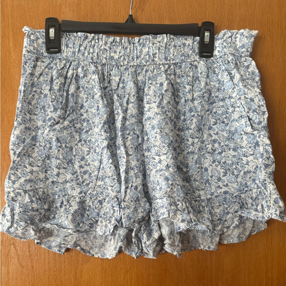 Hollister Blue Floral High Waist Women's Shorts